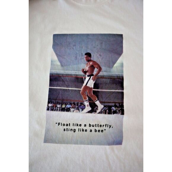 Zara Men Sz S White Muhammad Ali Float Like A Butterfly Sting Like A Bee T-Shirt - Picture 5 of 6